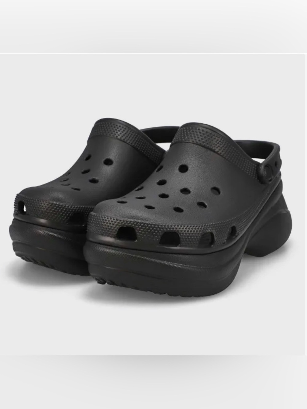 CROCS Black Platform Clogs with Heel Strap